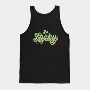 Lucky Vibes St Patrick's Day Retro Vintage Color Tank Top